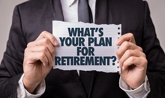 Man holding sign that says 'What's Your Plan for Retirement?'